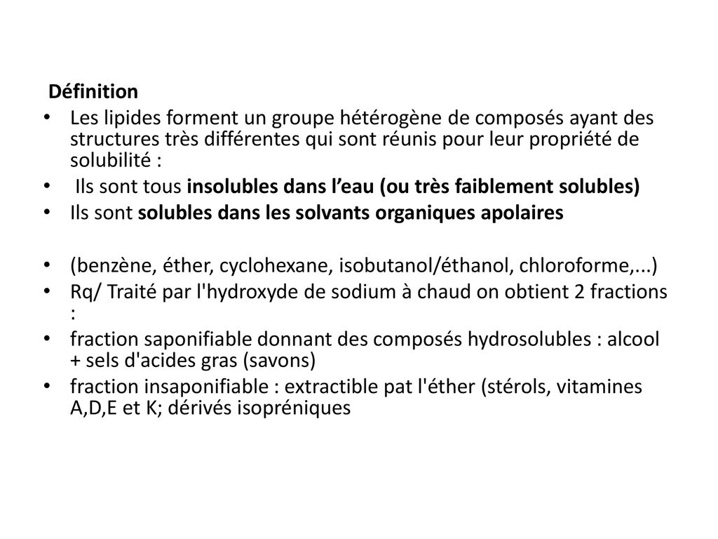 STRUCTURE ET PROPRIETES DES LIPIDES ppt télécharger