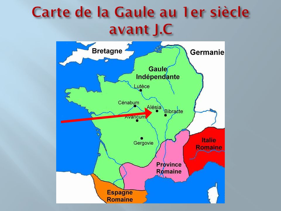 Carte de la Gaule au 1er siècle avant J.C