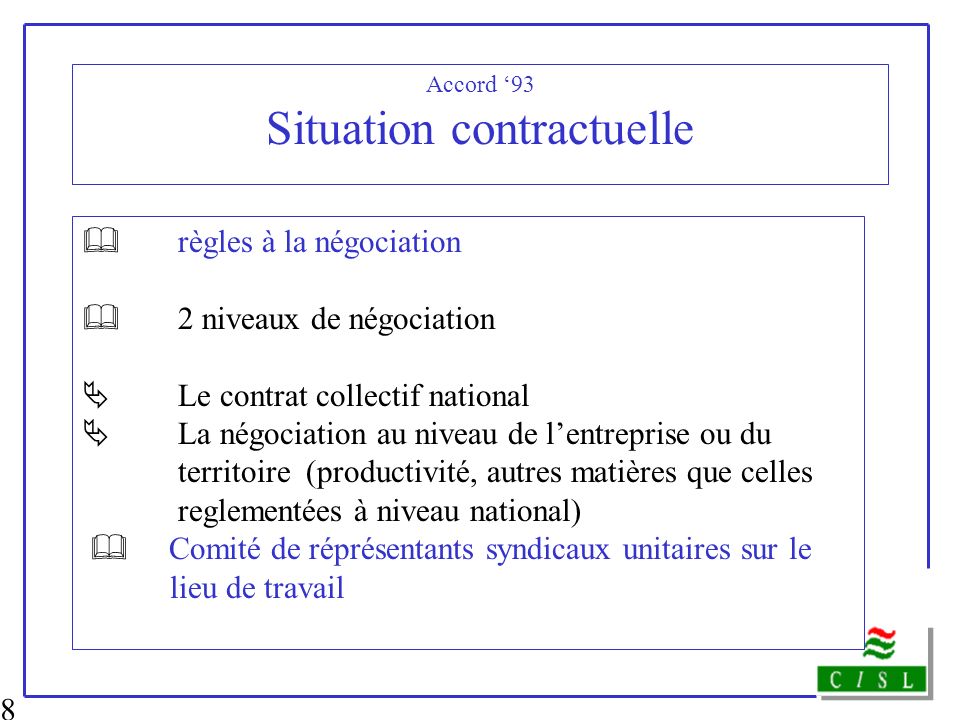 Accord ‘93 Situation contractuelle