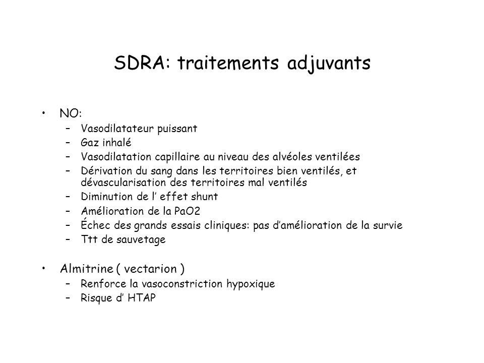 SDRA: traitements adjuvants