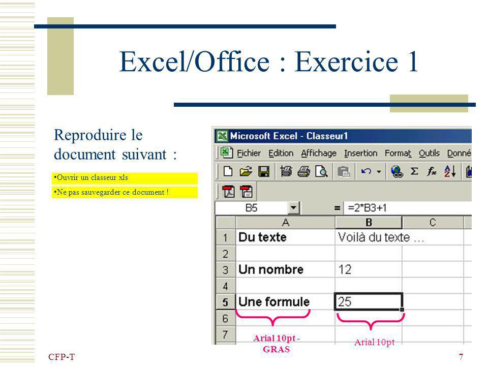 Excel/Office : Exercice 1