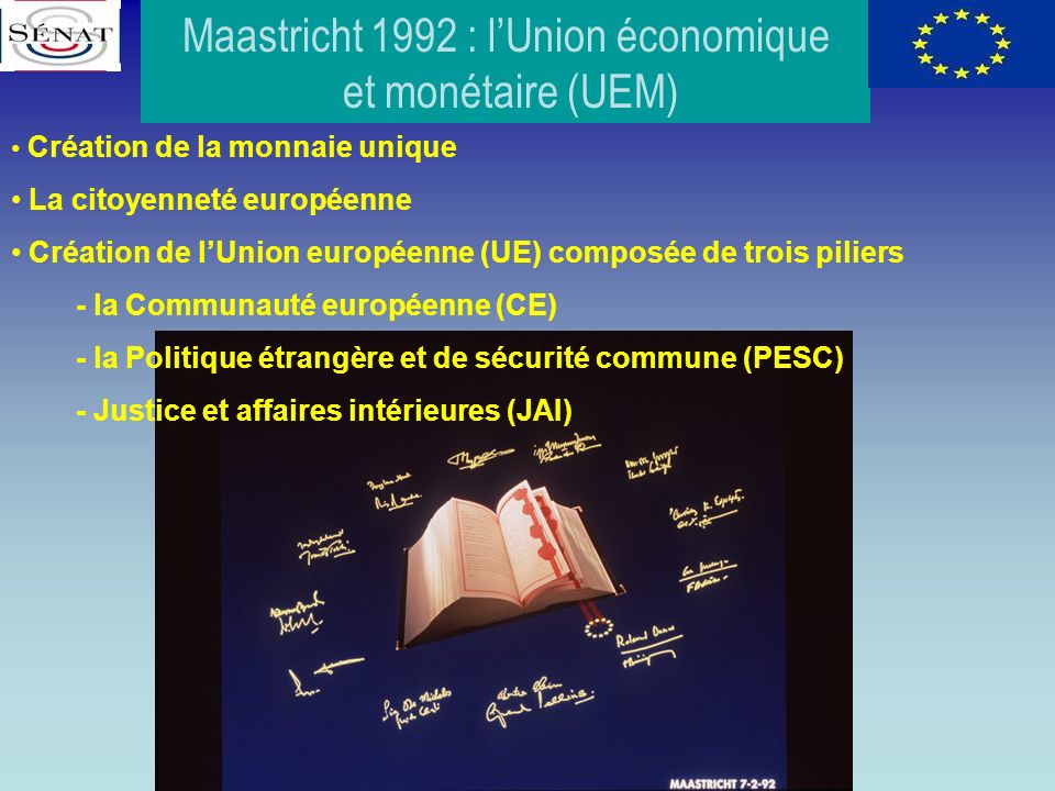 Maastricht 1992 : l’Union économique et monétaire (UEM)