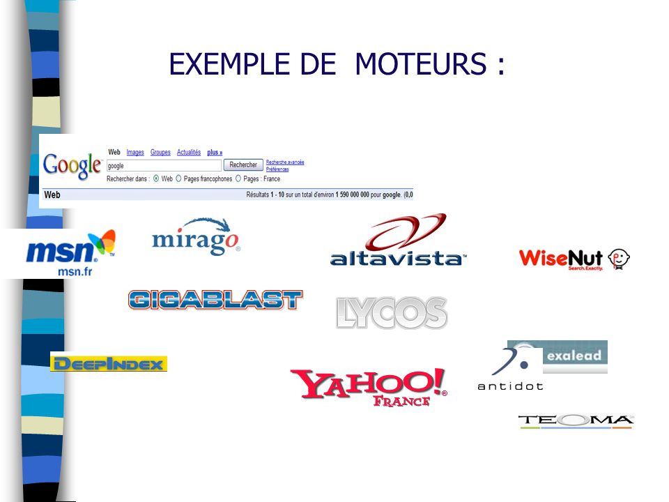 EXEMPLE DE MOTEURS :