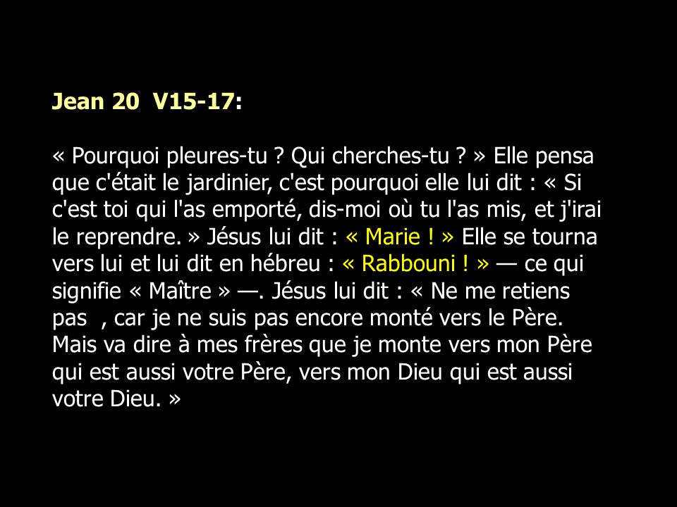 Jean 20 V15-17: