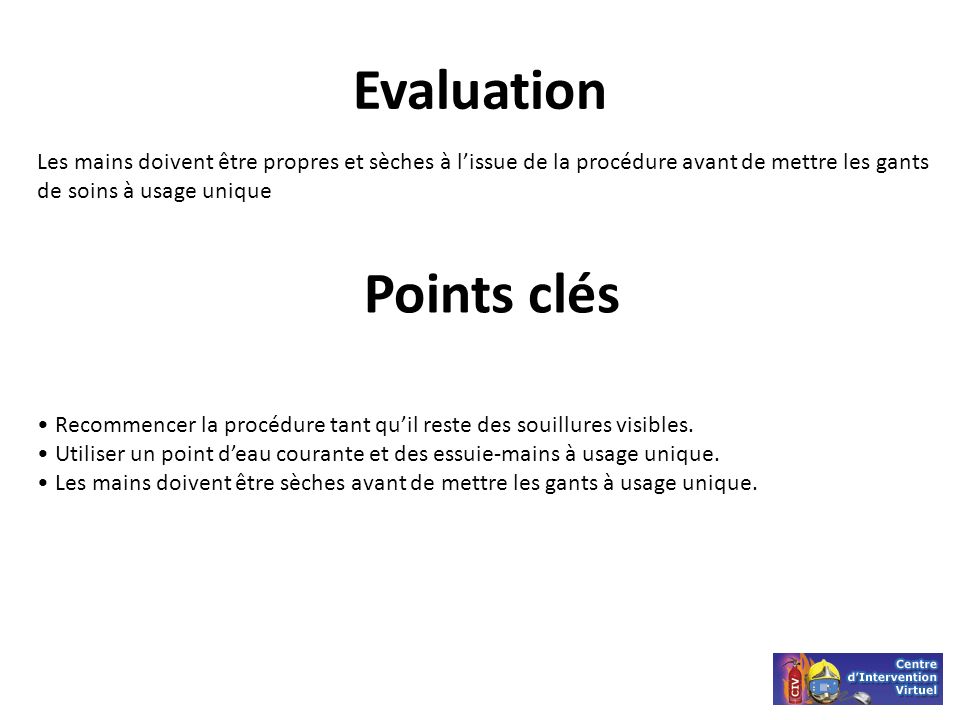 Evaluation Points clés