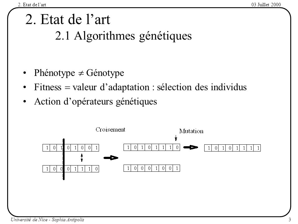 2. Etat de l’art 2.1 Algorithmes génétiques