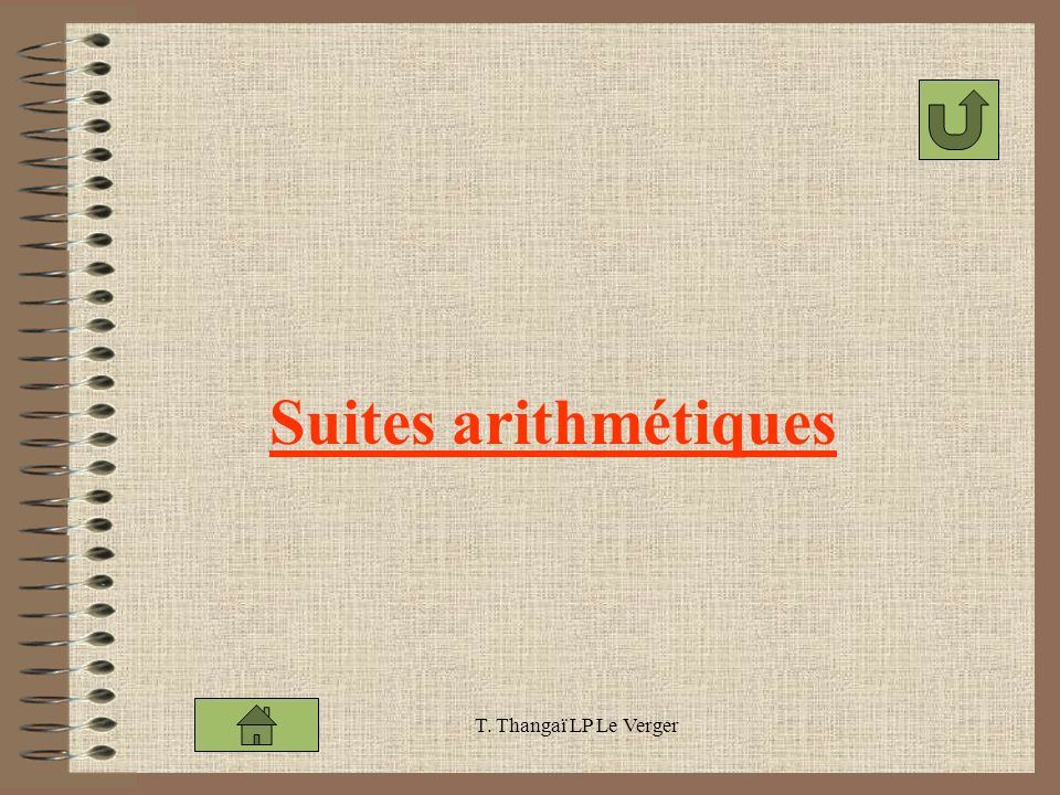 Suites arithmétiques T. Thangaï LP Le Verger