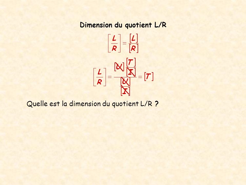 Dimension du quotient L/R