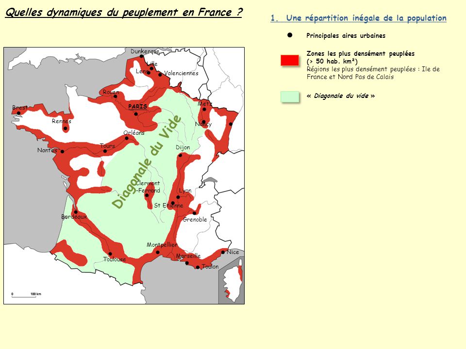 Diagonale du Vide Quelles dynamiques du peuplement en France