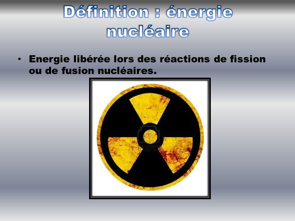 Définition : énergie nucléaire