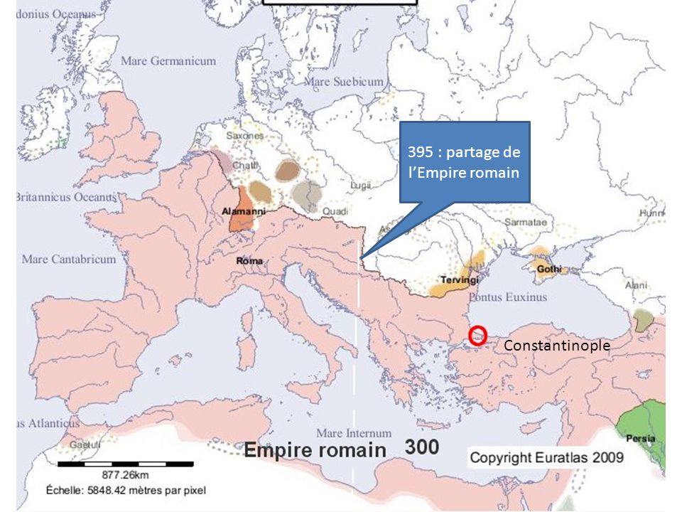 395 : partage de l’Empire romain