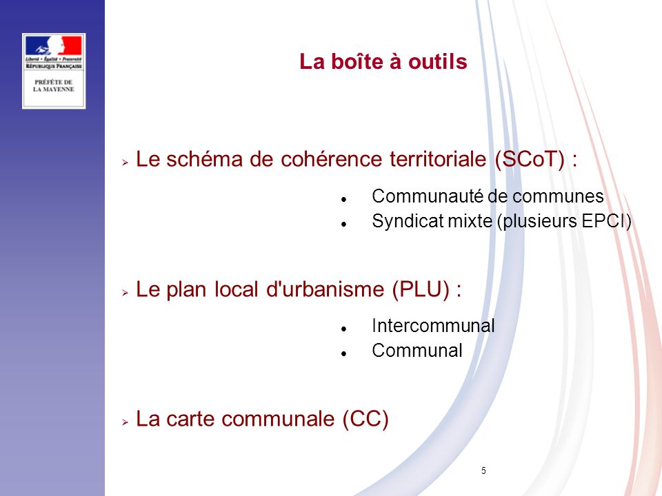 Le schéma de cohérence territoriale (SCoT) :