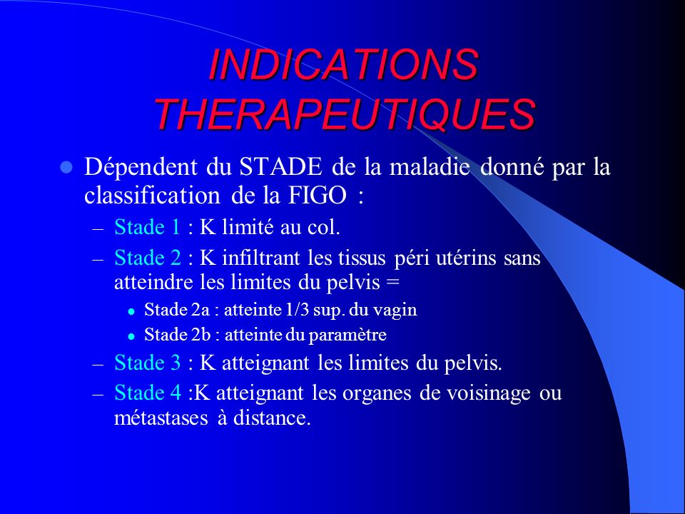 INDICATIONS THERAPEUTIQUES