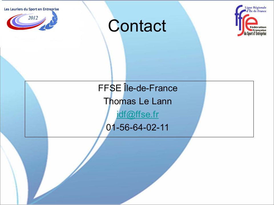 Contact FFSE Île-de-France Thomas Le Lann