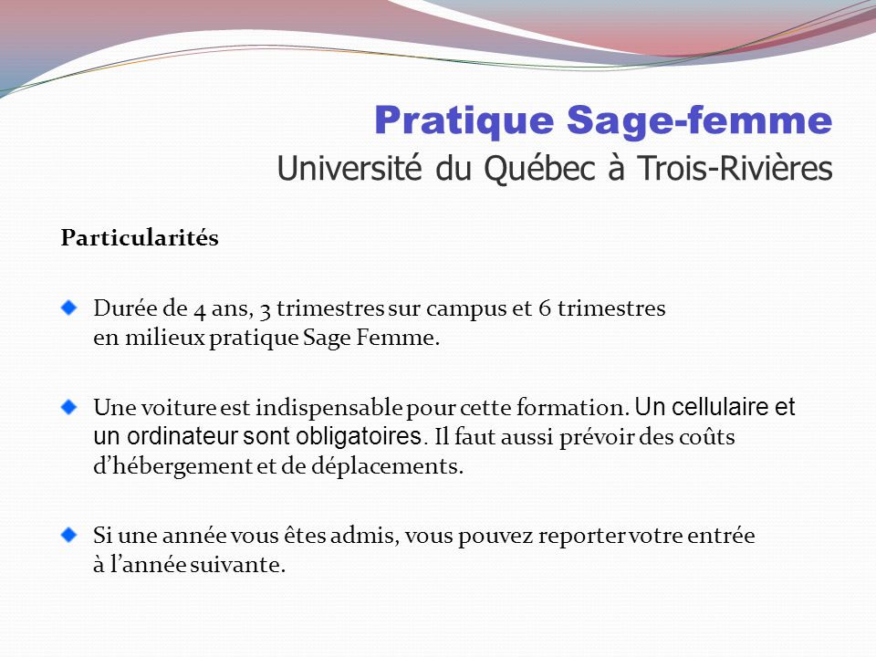 Pratique Sage-femme Université du Québec à Trois-Rivières