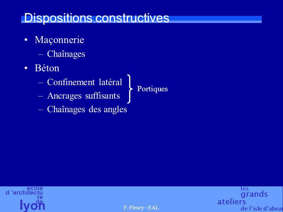 Dispositions constructives