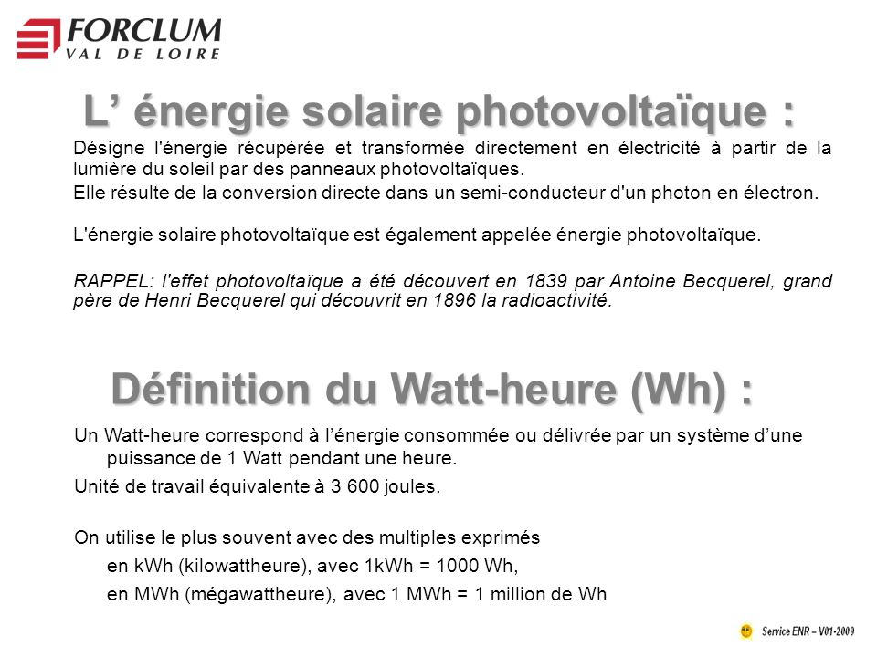 L’ énergie solaire photovoltaïque :