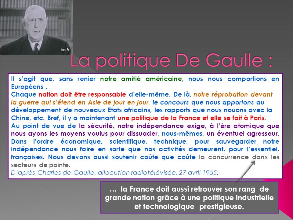 La politique De Gaulle :