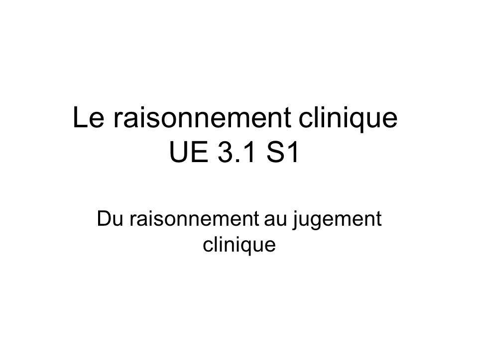 Le raisonnement clinique UE 3.1 S1