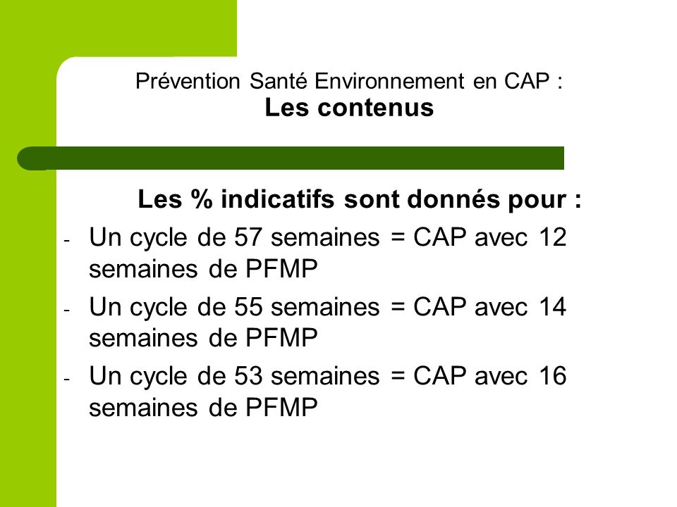 Prévention Santé Environnement en CAP : Les contenus