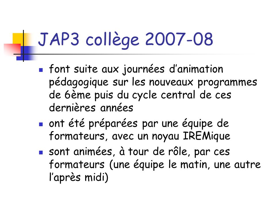 JAP3 collège