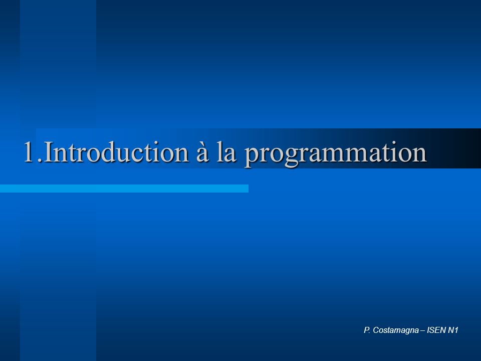1.Introduction à la programmation