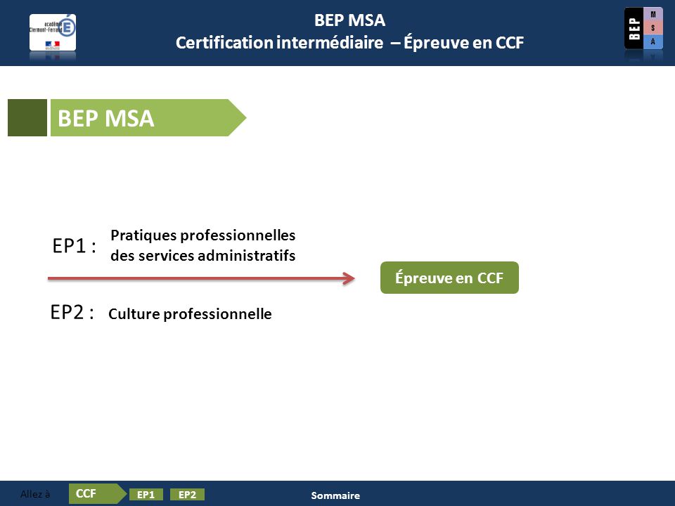 Certification intermédiaire – Épreuve en CCF