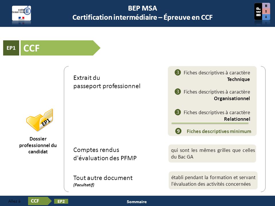 Certification en BEP MSA