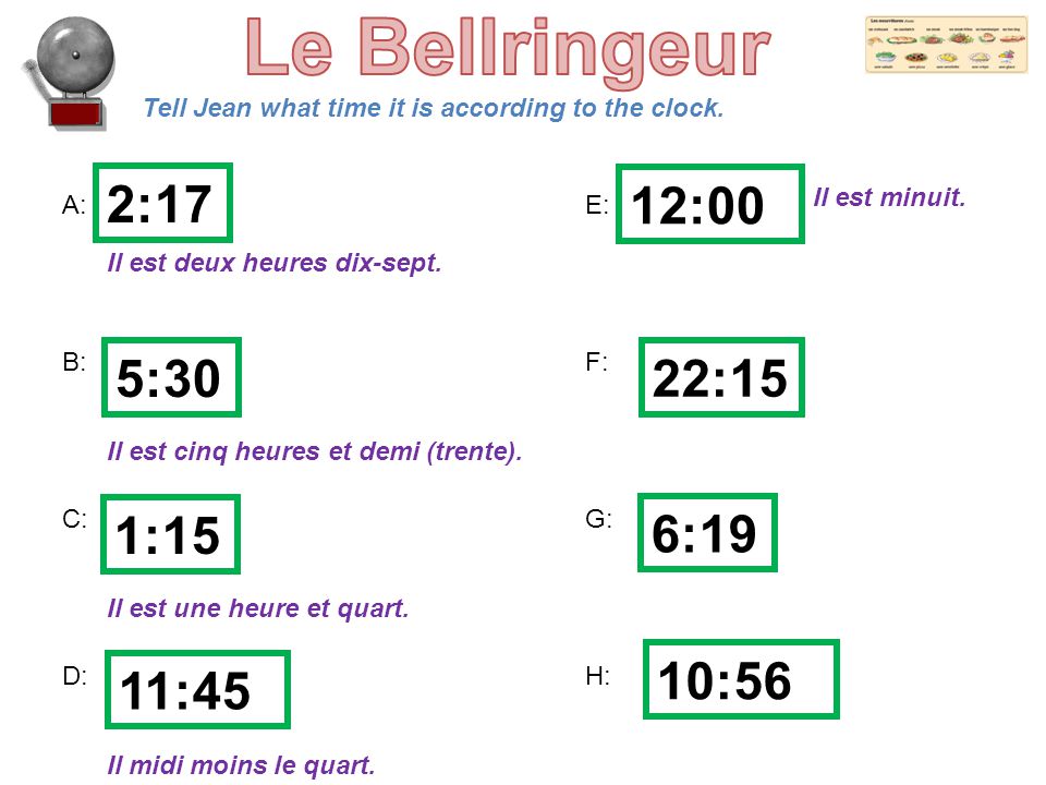 Le Bellringeur 2:17 12:00 5:30 22:15 1:15 6:19 10:56 11:45