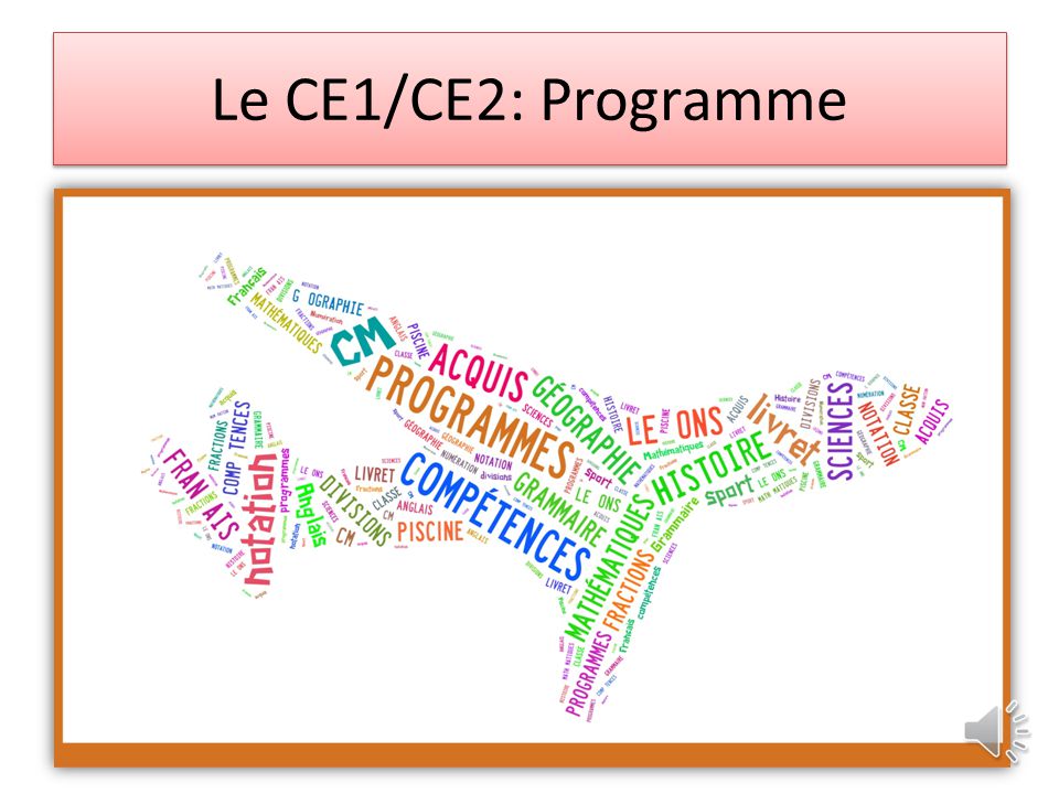 Le CE1/CE2: Programme