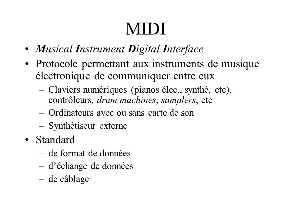 MIDI Musical Instrument Digital Interface