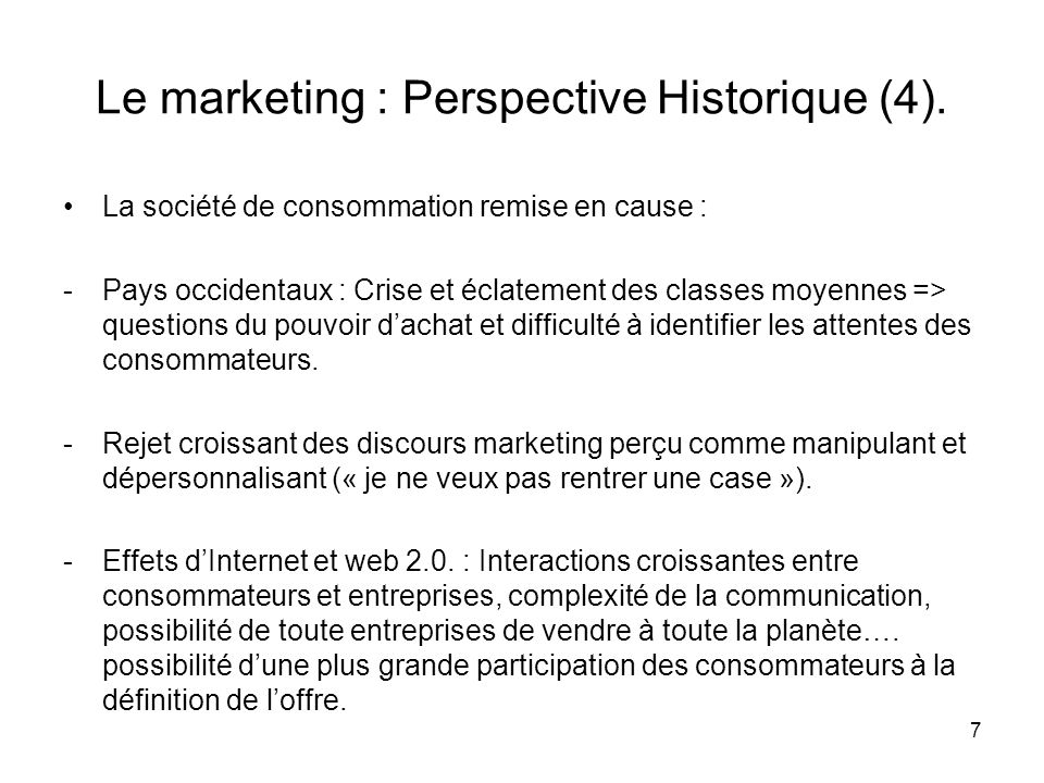 Le marketing : Perspective Historique (4).