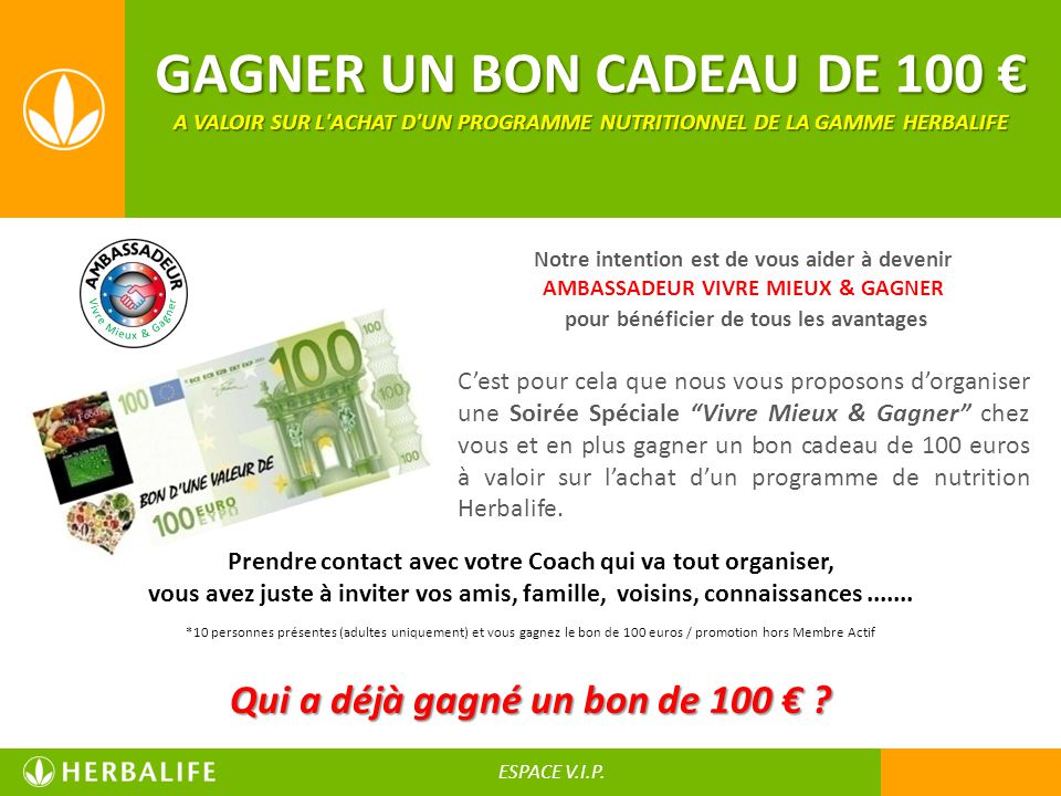GAGNER UN BON CADEAU DE 100 €