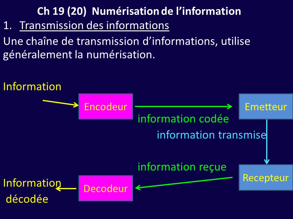 Ch 19 (20) Numérisation de l’information