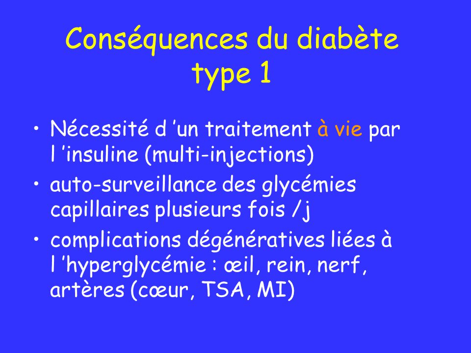 Conséquences du diabète type 1