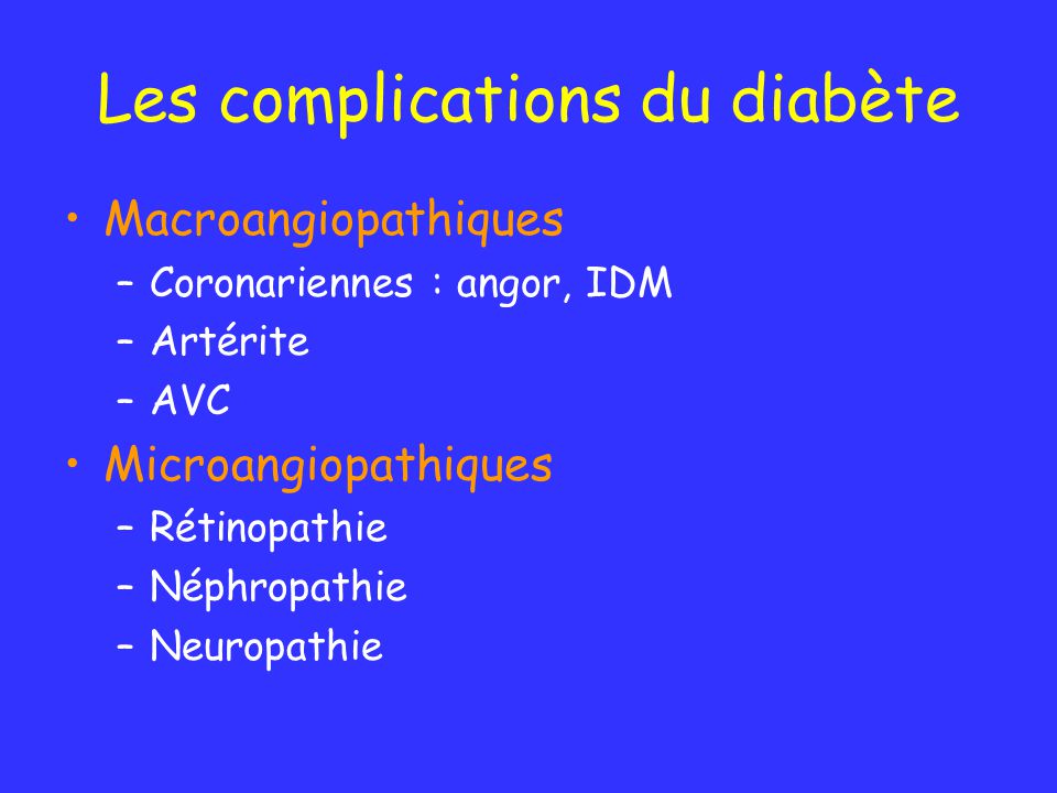 Les complications du diabète