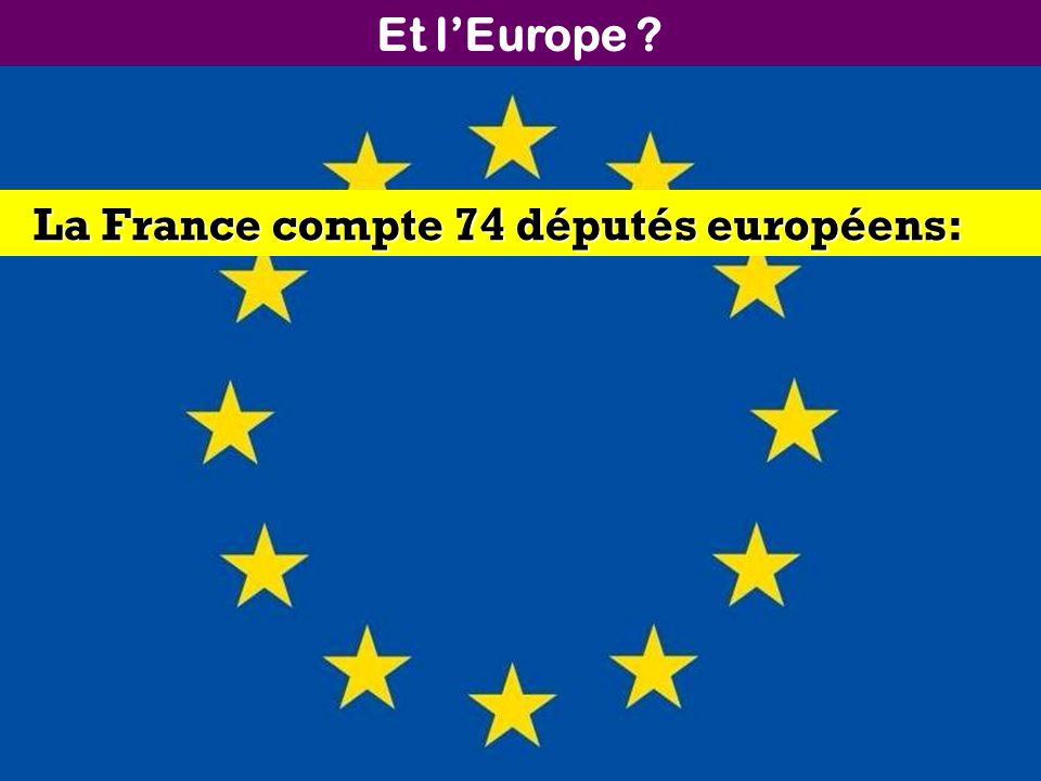 Et l’Europe La France compte 74 députés européens: