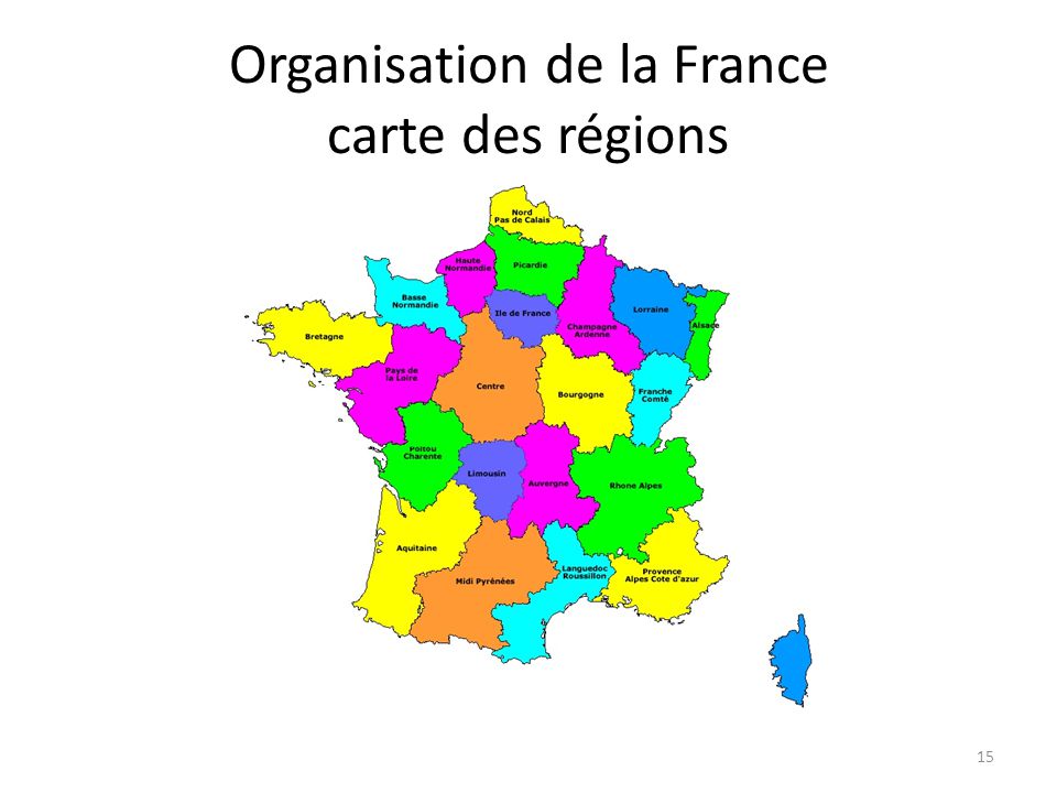 Organisation de la France carte des régions