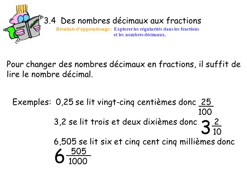 Des nombres décimaux aux fractions