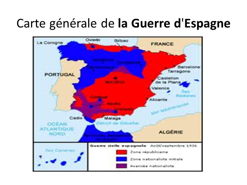 Carte générale de la Guerre d Espagne