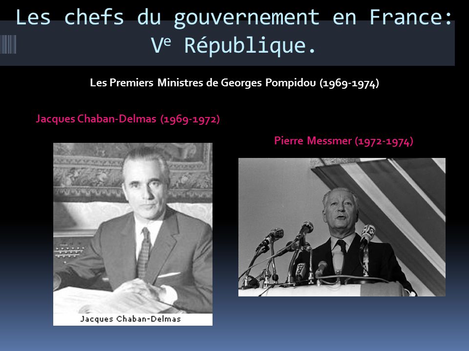 Les chefs du gouvernement en France: Ve République.