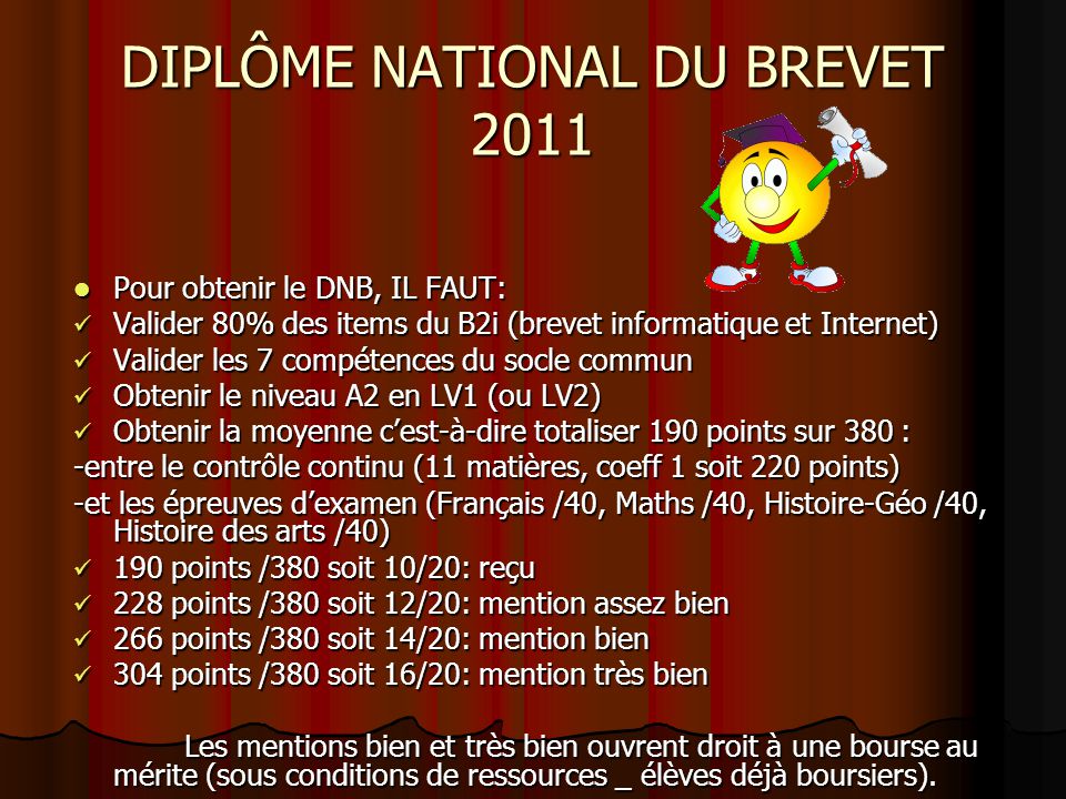 DIPLÔME NATIONAL DU BREVET 2011