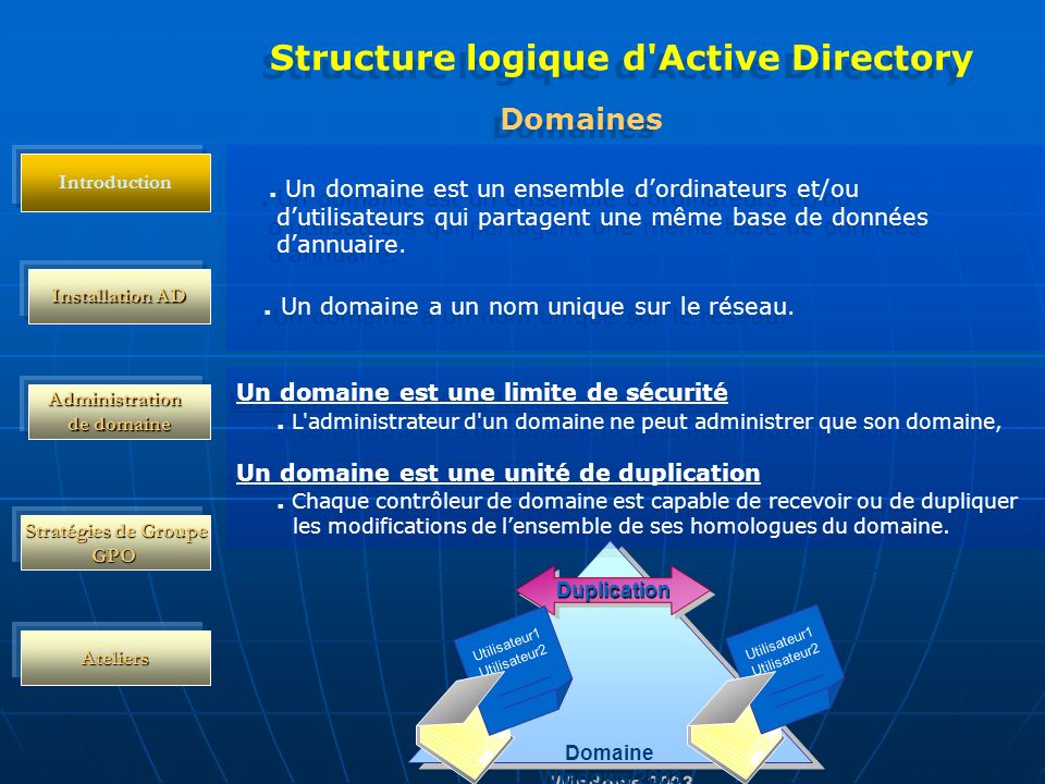 Structure logique d Active Directory