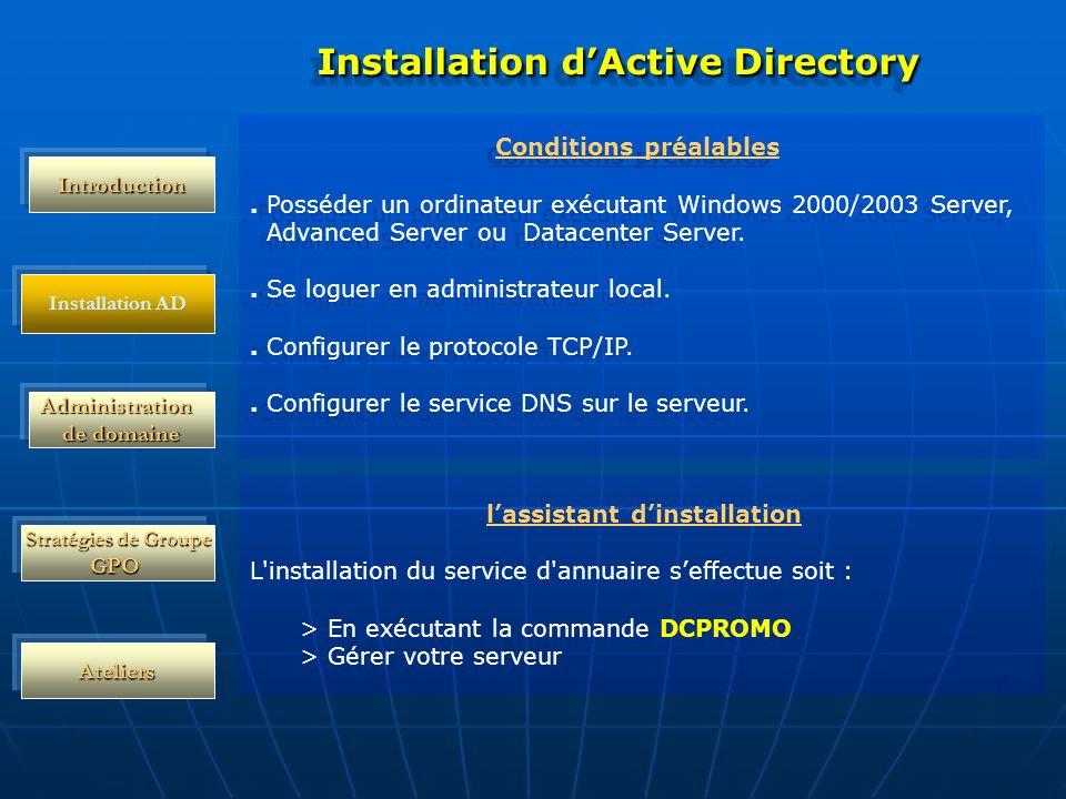 Installation d’Active Directory
