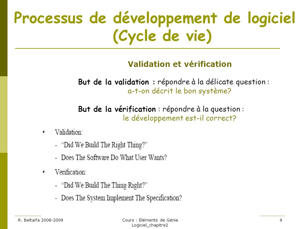 Processus de développement de logiciel (Cycle de vie)