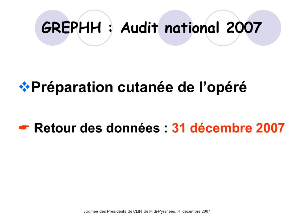 GREPHH : Audit national 2007