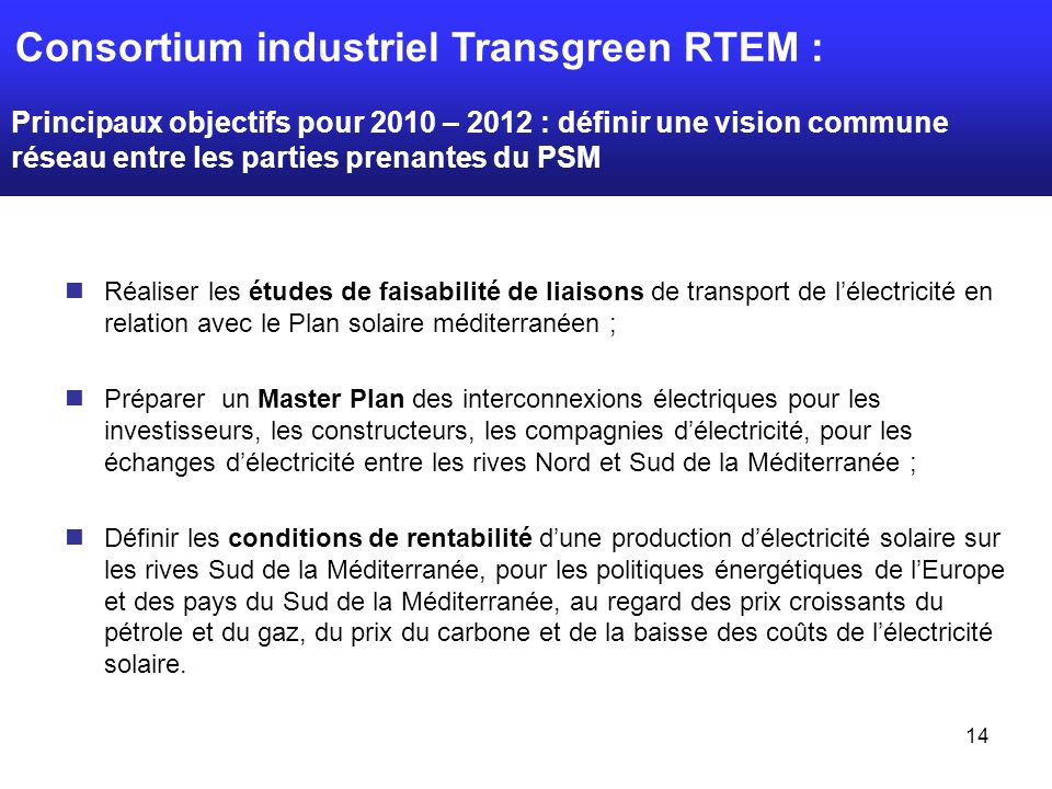 Consortium industriel Transgreen RTEM :