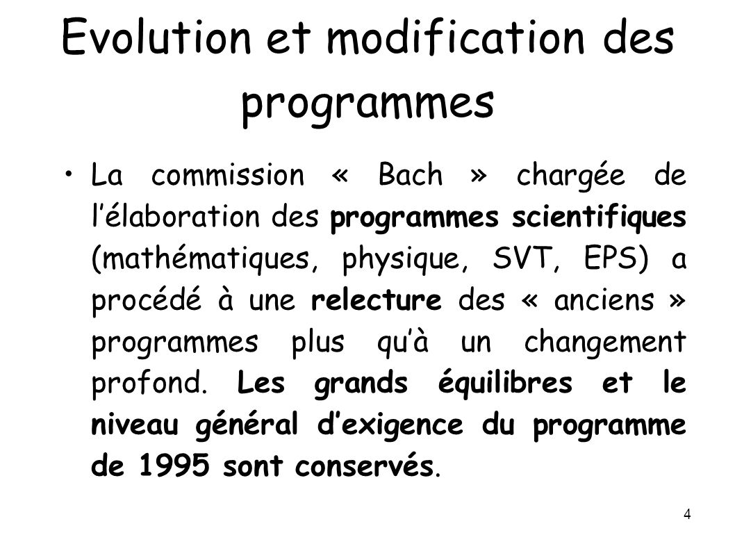 Evolution et modification des programmes