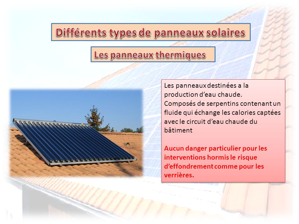 Différents types de panneaux solaires