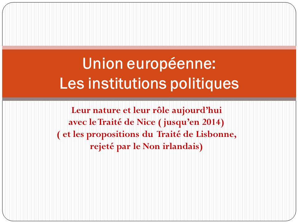 Union européenne: Les institutions politiques